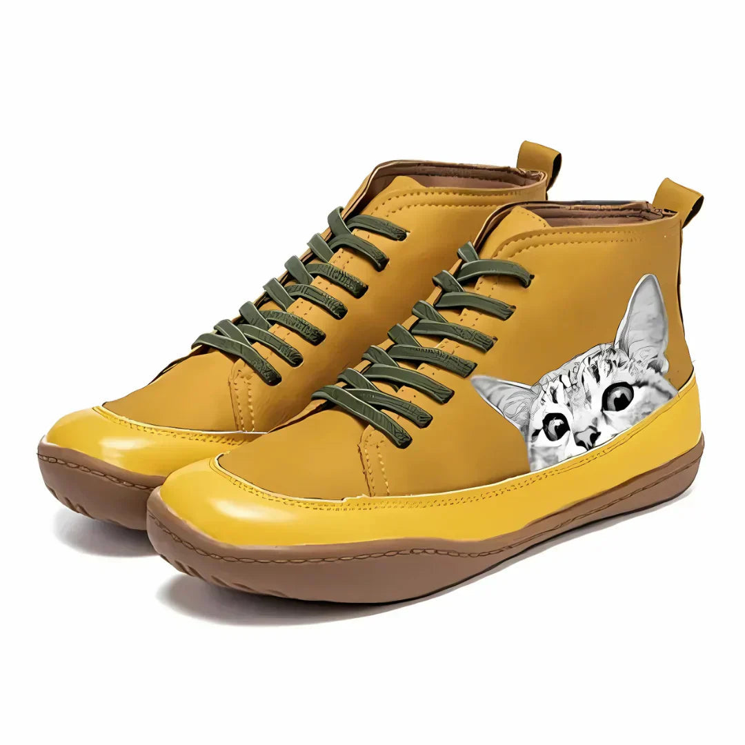 Hollinger™ | Cat Lover’s Genuine Leather Ankle Boots