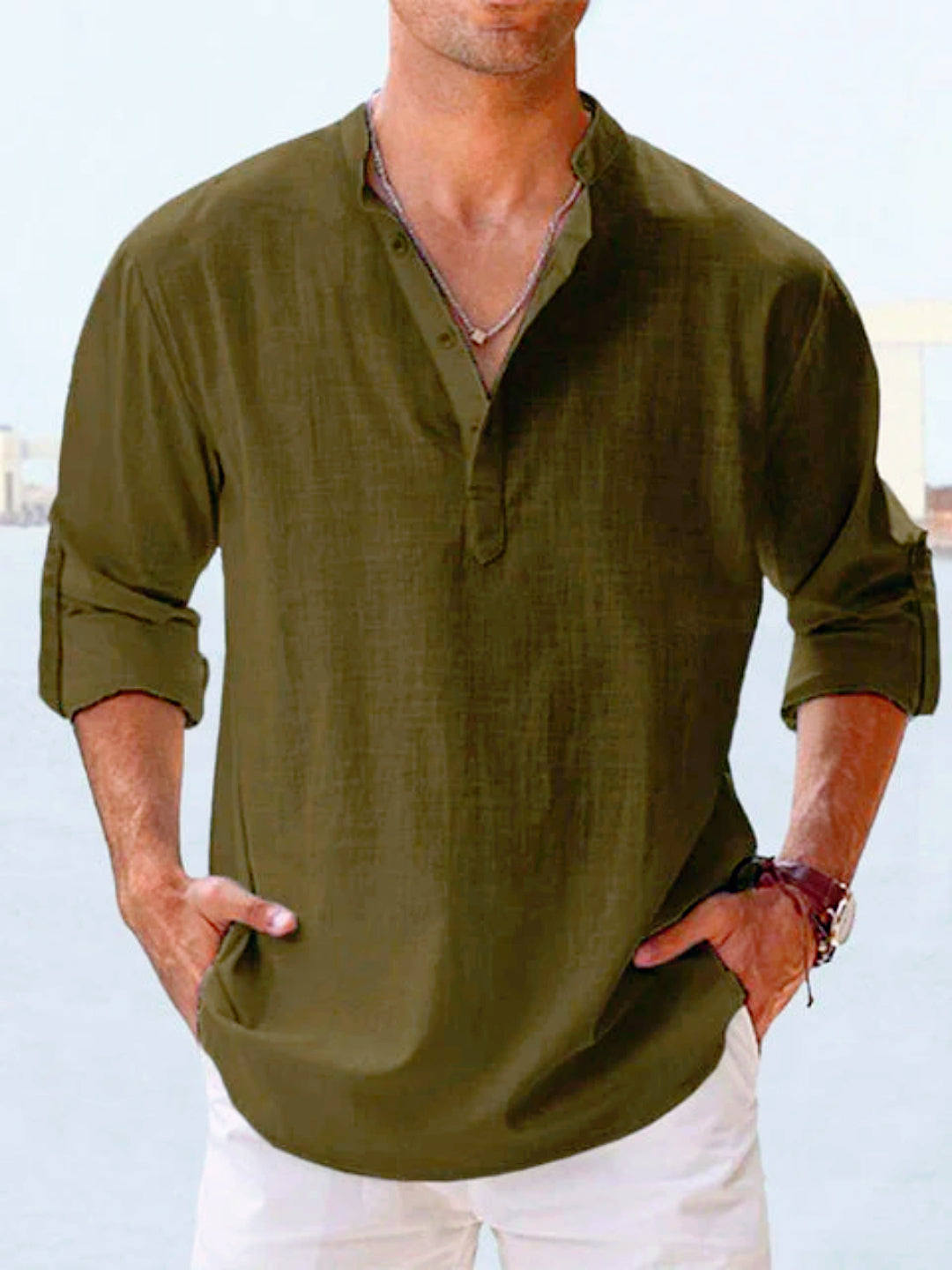 Arlington™ | Coastal Breeze Men's Linen Casual Shirt