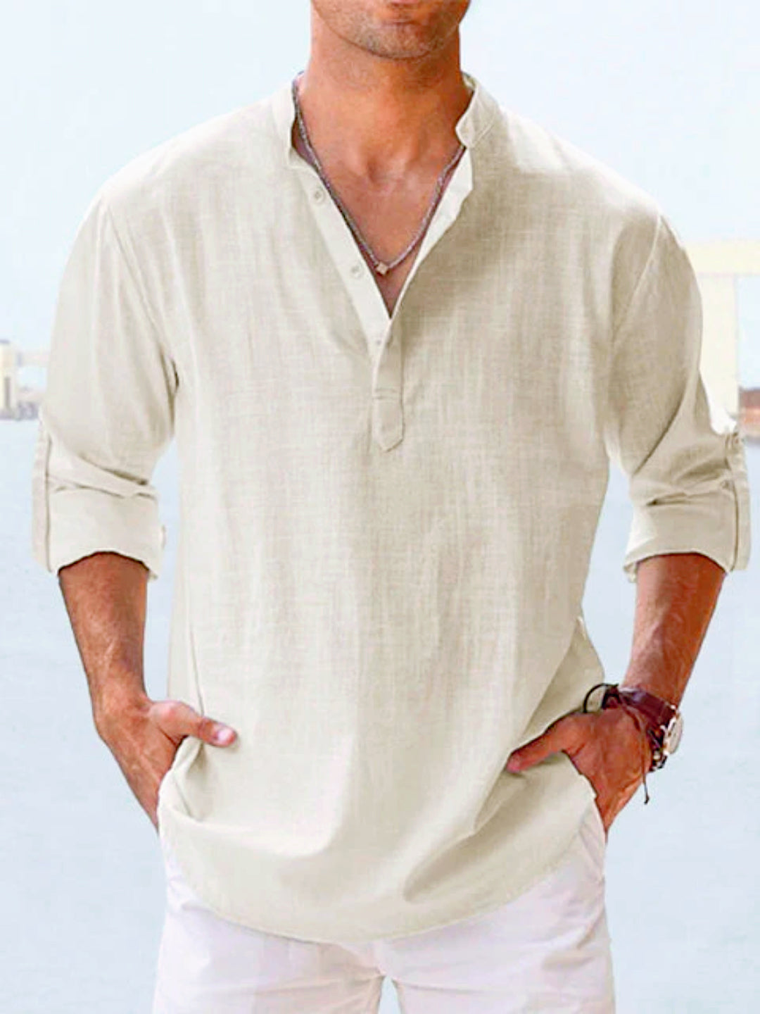 Arlington™ | Coastal Breeze Men's Linen Casual Shirt