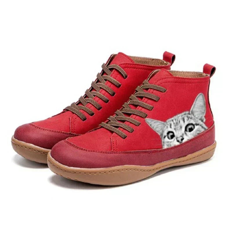 Hollinger™ | Cat Lover’s Genuine Leather Ankle Boots