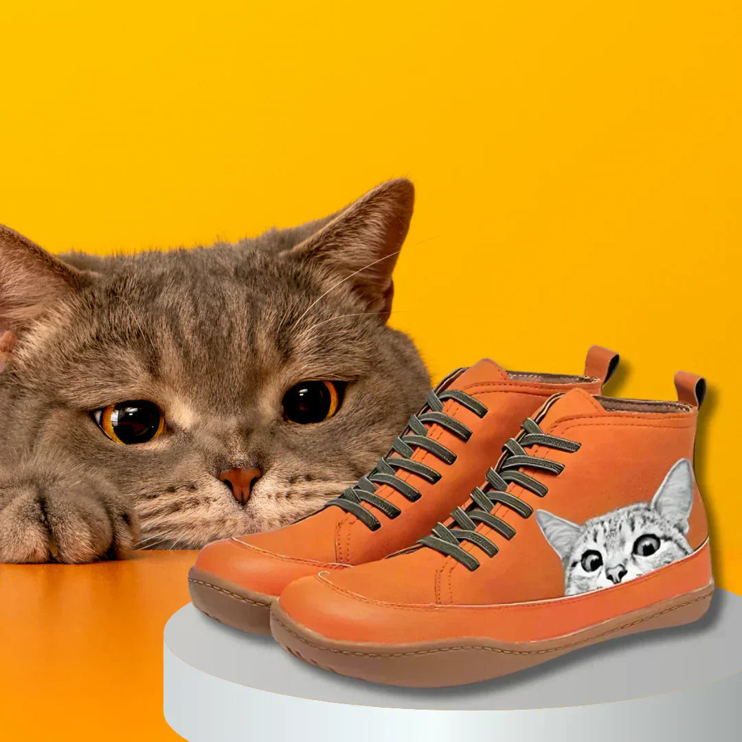 Hollinger™ | Cat Lover’s Genuine Leather Ankle Boots