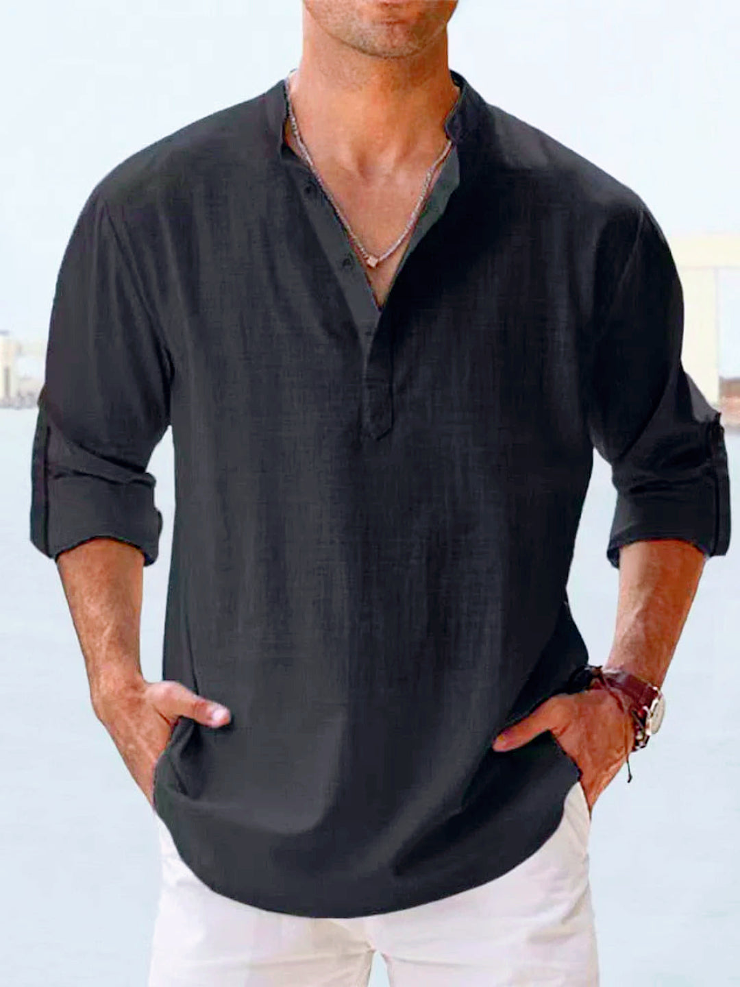Arlington™ | Coastal Breeze Men's Linen Casual Shirt
