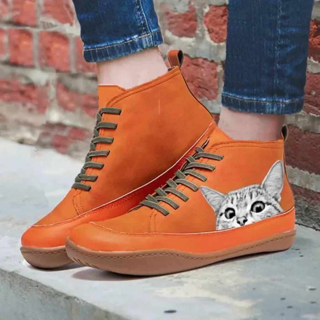 Hollinger™ | Cat Lover’s Genuine Leather Ankle Boots