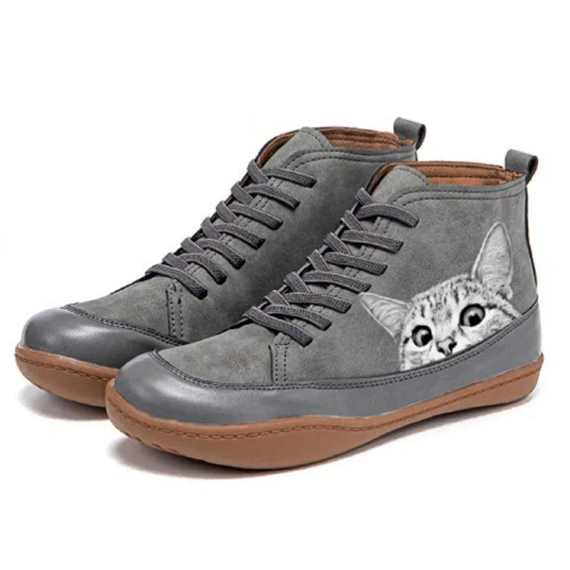 Hollinger™ | Cat Lover’s Genuine Leather Ankle Boots