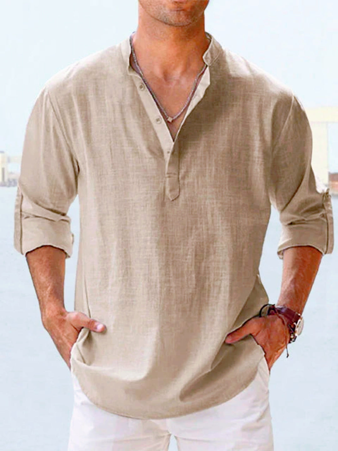 Arlington™ | Coastal Breeze Men's Linen Casual Shirt