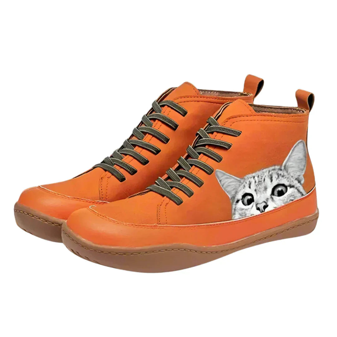 Hollinger™ | Cat Lover’s Genuine Leather Ankle Boots
